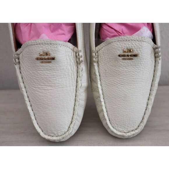 Coach A00276 Women's Sz 9.5B Ivory Cream Amber Slip-On Signature Loafers - Picture 6 of 13